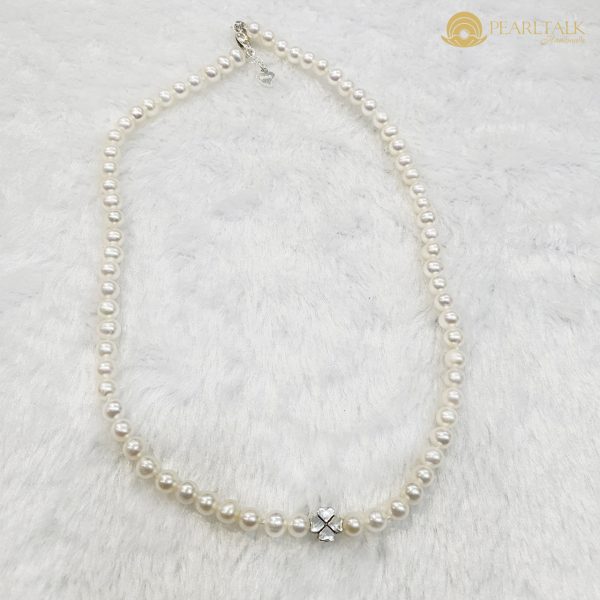 CHUỖI NGỌC TRAI CHOKER FOUR-LEAF CLOVER 6 - 6,5mm